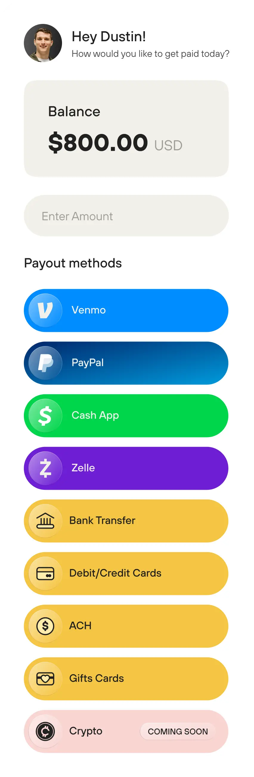 Payouts UI